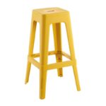 RELIX PP Σκαμπό BAR Στοιβαζόμενο, PP Απόχρωση Κροκί 42x42x76cm