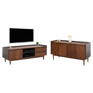 ΣΕΤ ΜΠΟΥΦΕΣ & ΕΠΙΠΛΟ ΤΗΛΕΟΡΑΣΗΣ ΒEEN HM21344 MDF ΜΕ ΚΑΠΛΑΜΑ ΚΑΡΥΔΙΑΣ