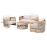 ΣΕΤ ΣΑΛΟΝΙ ΕΞ.ΧΩΡΟΥ 4ΤΜΧ ΣΕΙΡΑ ODYSSEY ΗΜ6264 ΞΥΛΟ ΑΚΑΚΙΑΣ-ΣΧΟΙΝΙ-ΜΠΕΖ ΥΦΑΣΜΑ - Image 3