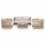 ΣΕΤ ΣΑΛΟΝΙ ΕΞ.ΧΩΡΟΥ 4ΤΜΧ ΣΕΙΡΑ ODYSSEY ΗΜ6264 ΞΥΛΟ ΑΚΑΚΙΑΣ-ΣΧΟΙΝΙ-ΜΠΕΖ ΥΦΑΣΜΑ - Image 4