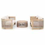 ΣΕΤ ΣΑΛΟΝΙ ΕΞ.ΧΩΡΟΥ 4ΤΜΧ ΣΕΙΡΑ ODYSSEY ΗΜ6264 ΞΥΛΟ ΑΚΑΚΙΑΣ-ΣΧΟΙΝΙ-ΜΠΕΖ ΥΦΑΣΜΑ - Image 5