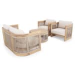 ΣΕΤ ΣΑΛΟΝΙ ΕΞ.ΧΩΡΟΥ 4ΤΜΧ ΣΕΙΡΑ ODYSSEY ΗΜ6264 ΞΥΛΟ ΑΚΑΚΙΑΣ-ΣΧΟΙΝΙ-ΜΠΕΖ ΥΦΑΣΜΑ - Image 6