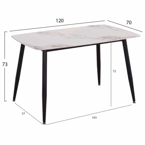 ΣΕΤ ΤΡΑΠΕΖΑΡΙΑΣ 5ΤΜΧ RAVEN HM21266.02 ΚΕΡΑΜΙΚΟ TOP CALACATTA--ΚΡΕΜ PU - Image 2