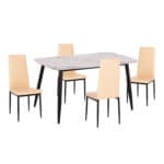 ΣΕΤ ΤΡΑΠΕΖΑΡΙΑΣ 5ΤΜΧ RAVEN HM21266.02 ΚΕΡΑΜΙΚΟ TOP CALACATTA--ΚΡΕΜ PU