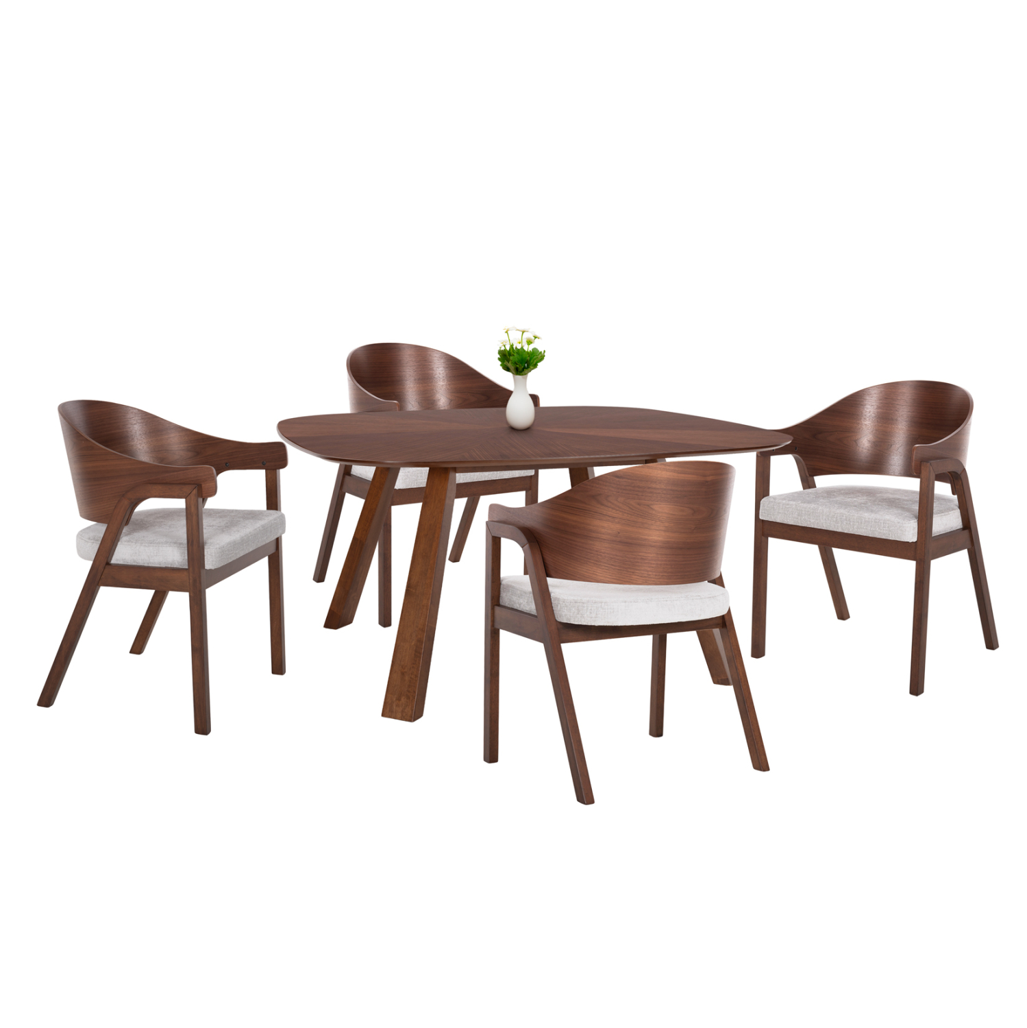 HM21340 ΣΕΤ ΤΡΑΠΕΖΑΡΙΑΣ 5ΤΜΧ RINER HM21340 ΤΕΤΡΑΓΩΝΟ ΤΡΑΠΕΖΙ ΑΠΟ MDF--ΚΑΡΕΚΛΕΣ ΑΠΟ RUBBERWOOD - Image 1