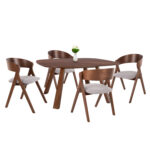 ΣΕΤ ΤΡΑΠΕΖΑΡΙΑΣ 5ΤΜΧ NEKKER HM21340.01 ΤΡΑΠΕΖΙ ΑΠΟ MDF--ΚΑΡΕΚΛΕΣ ΑΠΟ RUBBERWOOD