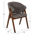 ΣΕΤ ΤΡΑΠΕΖΑΡΙΑΣ 5ΤΜΧ HANA HM21340.02 ΤΡΑΠΕΖΙ ΑΠΟ MDF--ΚΑΡΕΚΛΕΣ ΑΠΟ RUBBERWOOD - Image 3