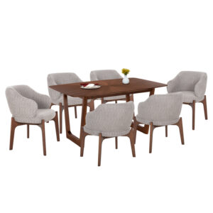 ΣΕΤ ΤΡΑΠΕΖΑΡΙΑΣ 7ΤΜΧ ABAI HM21338.02 ΤΡΑΠΕΖΙ ΑΠΟ MDF--ΚΑΡΕΚΛΕΣ ΜΕ ΜΠΟΥΚΛΕ ΥΦΑΣΜΑ