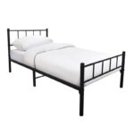 TIVO Κρεβάτι Μονό, για Στρώμα 90x190cm, Μέταλλο Βαφή Μαύρο 96x198x95cm