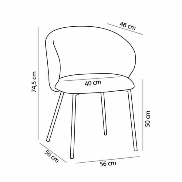KIRA ΚΑΡΕΚΛΑ ΓΚΡΙ ΑΝΟΙΧΤΟ ΓΚΡΙ ΣΚΟΥΡΟ 56x56x74.5cm 03-1057 - Image 5