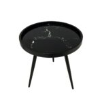 MARM SIDE TABLE ΜΑΥΡΟ ΜΕ PATTERN ΜΑΥΡΟ 49.5x49.5x52 04-0638