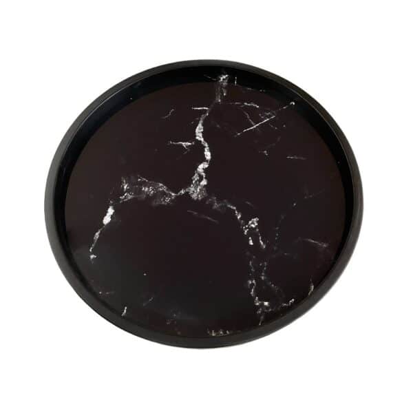 MARM SIDE TABLE ΜΑΥΡΟ ΜΕ PATTERN ΜΑΥΡΟ 49.5x49.5x52 04-0638 - Image 2