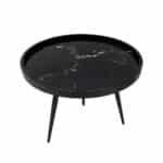 MARM COFFEE TABLE ΜΑΥΡΟ ΜΕ PATTERN ΜΑΥΡΟ 60x60x45 04-0640