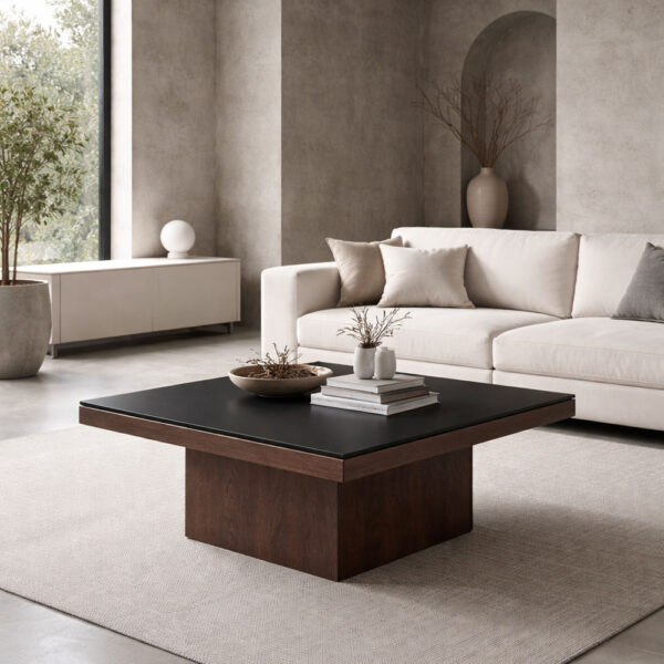 NUEZ COFFEE TABLE ΚΑΡΥΔΙ ΜΑΥΡΟ 79x79x40cm 04-1311 - Image 2