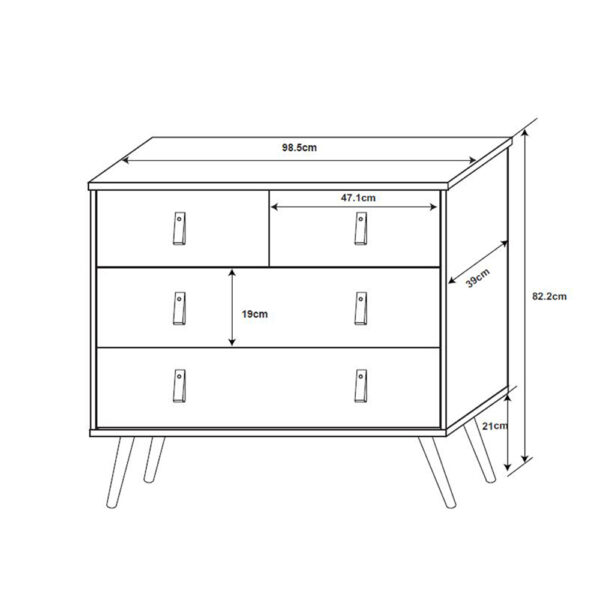OMNIA ΣΥΡΤΑΡΙΕΡΑ ΜΑΥΡΟ SONOMA ΜΕ PATTERN 98.5x39x81.5cm 09-1022 - Image 5