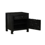 VOLCANO ΚΟΜΟΔΙΝΟ 1ΠΟΡΤΑ 1ΣΥΡΤΑΡΙ ΜΑΥΡΟ 50x40x50cm 09-1488 - Image 4