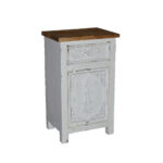 SYROS ΚΟΜΟΔΙΝΟ 1ΠΟΡΤΑ 1ΣΥΡΤΑΡΙ ΛΕΥΚΟ ΦΥΣΙΚΟ 42x32x70cm 09-1490