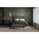 BRICK ΚΡΕΒΑΤΙ ΜΕ ΑΠΟΘΗΚ. ΧΩΡΟ (ΓΙΑ ΣΤΡΩΜΑ 160x200cm) ΓΚΡΙ 07-450 215x165x121cm 09-1766 - Image 2