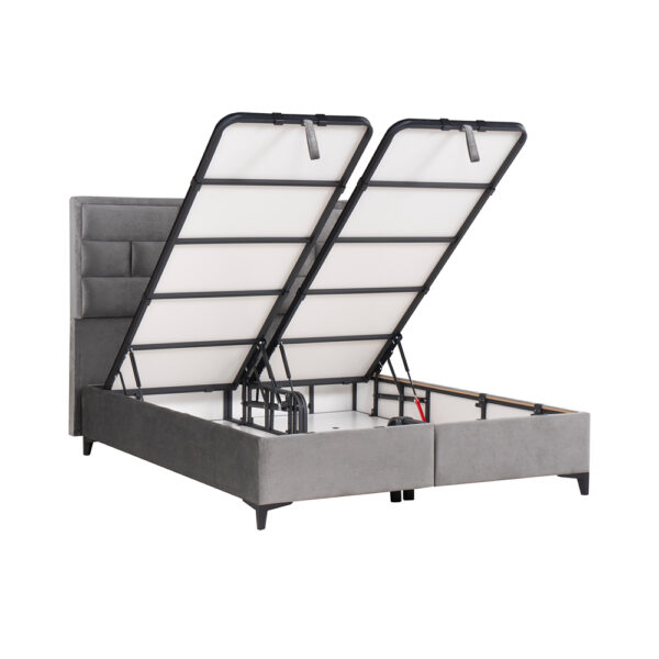 BRICK ΚΡΕΒΑΤΙ ΜΕ ΑΠΟΘΗΚ. ΧΩΡΟ (ΓΙΑ ΣΤΡΩΜΑ 160x200cm) ΓΚΡΙ 07-450 215x165x121cm 09-1766 - Image 3