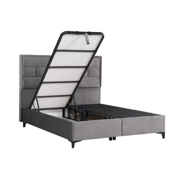 BRICK ΚΡΕΒΑΤΙ ΜΕ ΑΠΟΘΗΚ. ΧΩΡΟ (ΓΙΑ ΣΤΡΩΜΑ 160x200cm) ΓΚΡΙ 07-450 215x165x121cm 09-1766 - Image 4