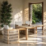 ΠΟΛΥΘΡΟΝΑ ΤΡΑΠΕΖΑΡΙΑΣ LUDVALD SM6445 ΞΥΛΟ ΑΚΑΚΙΑΣ-ΣΧΟΙΝΙ-ΜΠΕΖ ΜΑΞΙΛΑΡΙΑ 58x60x66Υεκ. - Image 2