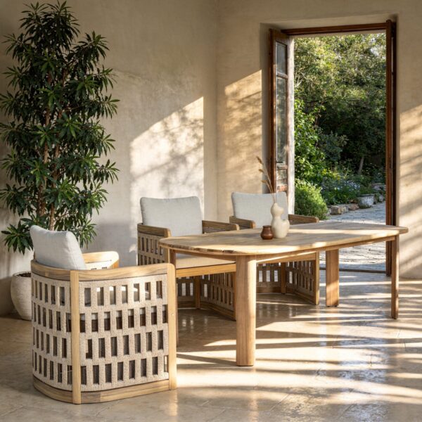 ΠΟΛΥΘΡΟΝΑ ΤΡΑΠΕΖΑΡΙΑΣ LUDVALD SM6445 ΞΥΛΟ ΑΚΑΚΙΑΣ-ΣΧΟΙΝΙ-ΜΠΕΖ ΜΑΞΙΛΑΡΙΑ 58x60x66Υεκ. - Image 2