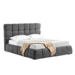 PUFFY ΚΡΕΒΑΤΙ (ΓΙΑ ΣΤΡΩΜΑ 160x200cm) ΓΚΡΙ 228x188x120cm 40-0037