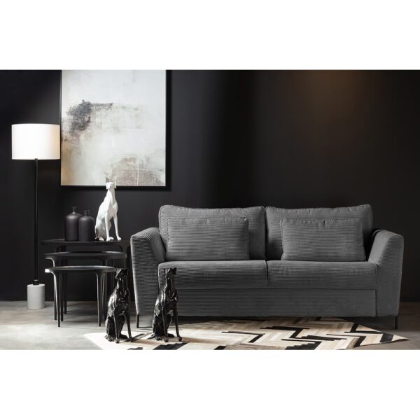 COCOON ΚΑΝΑΠΕΣ ΚΡΕΒΑΤΙ 3ΘΕΣΙΟΣ ΓΚΡΙ LINCOLN 90 208x94x92cm 71-0133 - Image 2
