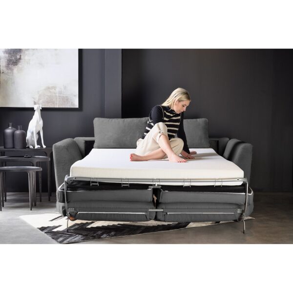 COCOON ΚΑΝΑΠΕΣ ΚΡΕΒΑΤΙ 3ΘΕΣΙΟΣ ΓΚΡΙ LINCOLN 90 208x94x92cm 71-0133 - Image 3