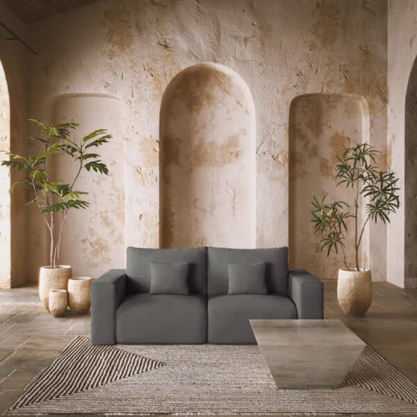 BOX ΠΟΛΥΘΡΟΝΑ ΜΕ ΜΠΡΑΤΣΟ ΑΝΑΣΤΡΕΨΙΜΗ ΓΚΡΙ VOGUE 14 107x107x85cm 71-0138 - Image 2