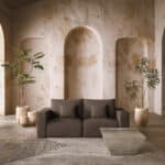 BOX ΠΟΛΥΘΡΟΝΑ ΜΕ ΜΠΡΑΤΣΟ ΑΝΑΣΤΡΕΨΙΜΗ ΚΑΦΕ VOGUE 5 107x107x85cm 71-0142 - Image 2