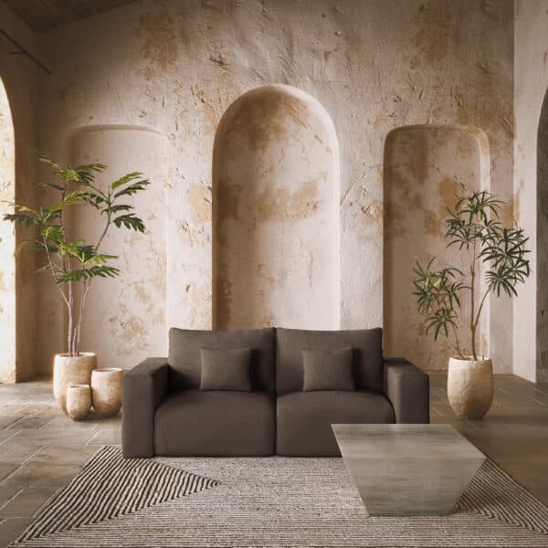 BOX ΠΟΛΥΘΡΟΝΑ ΜΕ ΜΠΡΑΤΣΟ ΑΝΑΣΤΡΕΨΙΜΗ ΚΑΦΕ VOGUE 5 107x107x85cm 71-0142 - Image 2