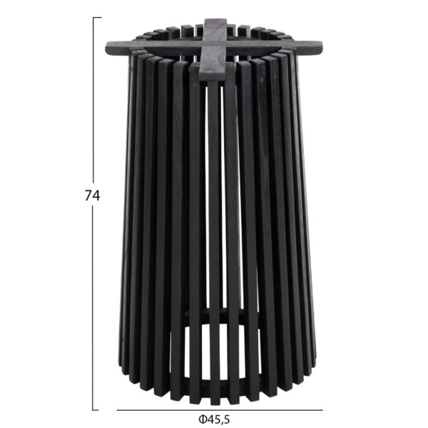 ΒΑΣΗ ΤΡΑΠΕΖΙΟΥ ΕΣΩΤ.ΧΩΡΟΥ ΣΤΡΟΓΓΥΛΗ FRANTZ HM9459.12 MINDI ΞΥΛΟ ΣΕ ΜΑΥΡΟ ΧΡΩΜΑ Φ45x74Yεκ. - Image 2