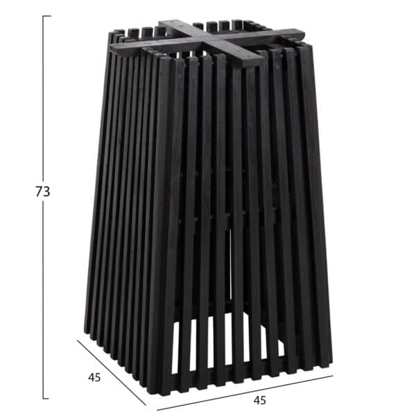 ΒΑΣΗ ΤΡΑΠΕΖΙΟΥ ΕΣΩΤ.ΧΩΡΟΥ ΤΕΤΡΑΓΩΝΗ FRANTZ HM9460.12 ΞΥΛΟ MINDI ΣΕ ΜΑΥΡΟ 45x45x73Y εκ. - Image 2