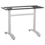 ΒΑΣΗ ΤΡΑΠΕΖΙΟΥ ΑΛΟΥΜΙΝΙΟΥ ΔΙΠΛΗ HM461.12 ΛΕΥΚΗ ΜΕ ΡΕΓΟΥΛΑΤΟΡΟΥΣ 100x60x73Υεκ.