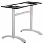 ΒΑΣΗ ΤΡΑΠΕΖΙΟΥ ΑΛΟΥΜΙΝΙΟΥ ΔΙΠΛΗ HM461.12 ΛΕΥΚΗ ΜΕ ΡΕΓΟΥΛΑΤΟΡΟΥΣ 100x60x73Υεκ. - Image 4