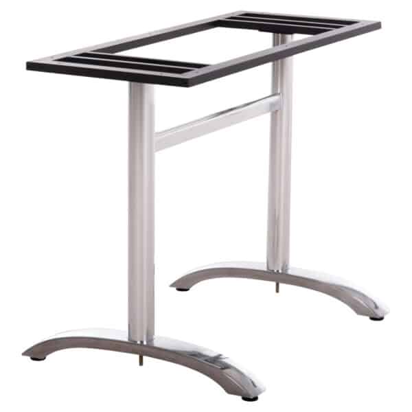 ΒΑΣΗ ΤΡΑΠΕΖΙΟΥ ΑΛΟΥΜΙΝΙΟΥ ΔΙΠΛΗ HM461.13 ΧΡΩΜΙΟΥ ΜΕ ΡΕΓΟΥΛΑΤΟΡΟΥΣ 100x60x73Υεκ. - Image 4