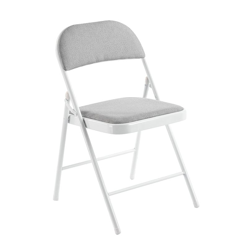 brenda-karekla-ptyssomeni-metallo-vafi-aspro-yfasma-gkri-enlarge BRENDA Καρέκλα Πτυσσόμενη, Μέταλλο Βαφή Άσπρο, Ύφασμα Γκρι 46x46x78cm - Image 1