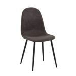 CELINA Καρέκλα Μέταλλο Βαφή Μαύρο, Ύφασμα Suede Ανθρακί 45x54x85cm