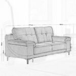 NOTE Kαναπές Σαλονιού - Καθιστικού 2Θέσιος, Ύφασμα Water Repellent Ανοιχτό Γκρι 171x89x85cm - Image 3