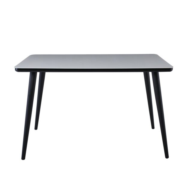 UNION Τραπέζι Τραπεζαρίας Κουζίνας, Μέταλλο Βαφή Μαύρο Γυαλί Milky White 130x80x75cm - Image 3