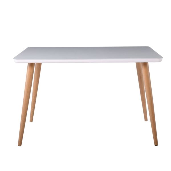 UNION Τραπέζι Τραπεζαρίας Κουζίνας, Μέταλλο Βαφή Φυσικό Γυαλί Milky White 130x80x75cm - Image 3