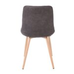 MORGAN Καρέκλα Τραπεζαρίας Σαλονιού, Μέταλλο Βαφή Φυσικό, Ύφασμα Suede Ανθρακί 53x61x86cm - Image 4