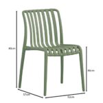 MODA-H Καρέκλα Στοιβαζόμενη, PP - UV Protection, Απόχρωση Πράσινο 52x57x80cm - Image 3