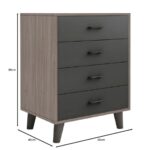 VANITY Συρταριέρα, με 4 Συρτάρια, Απόχρωση Sonoma Oak-Grey 60x40x80cm - Image 3