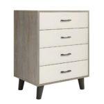 VANITY Συρταριέρα, με 4 Συρτάρια, Απόχρωση Sonoma Oak-Cream 60x40x80cm - Image 2