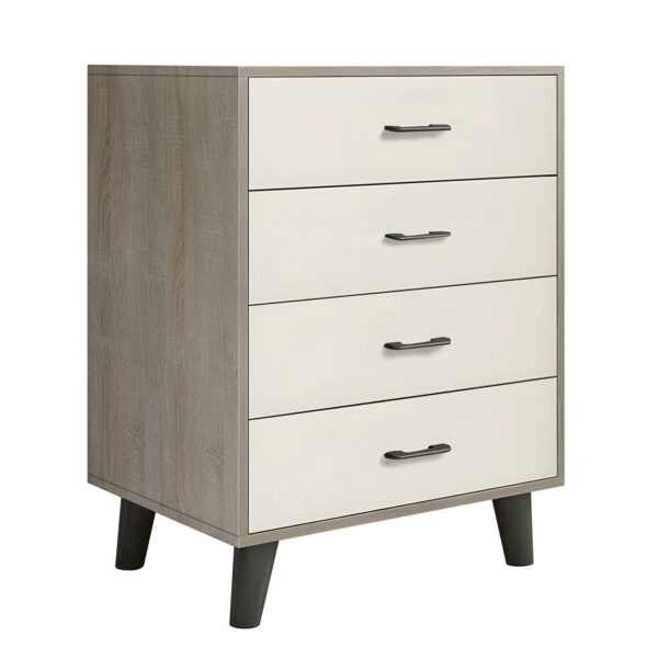 VANITY Συρταριέρα, με 4 Συρτάρια, Απόχρωση Sonoma Oak-Cream 60x40x80cm - Image 2