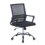 BF2110-W Πολυθρόνα Γραφείου Μέταλλο Χρώμιο, Mesh Μαύρο 59x54x90/100cm - Image 2