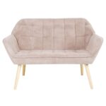 ALMA Καναπές 2θ - Σαλονιού - Καθιστικού, Φυσικό, Ύφασμα Velure Ανοιχτό Καφέ, K/D 127x70x82cm - Image 2