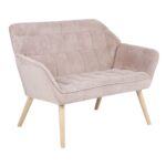 ALMA Καναπές 2θ - Σαλονιού - Καθιστικού, Φυσικό, Ύφασμα Velure Ανοιχτό Καφέ, K/D 127x70x82cm - Image 3